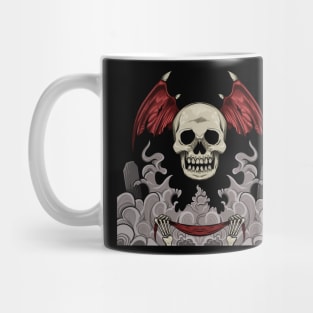 Design art of red wings skullhead Mug